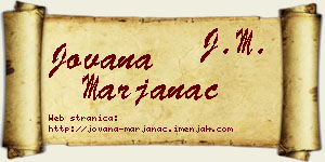 Jovana Marjanac vizit kartica